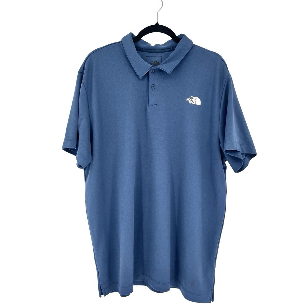 The North Face Men's Polo Shirt 2XL Blue FlashDry Performance Golf Hiking - Picture 7 of 8